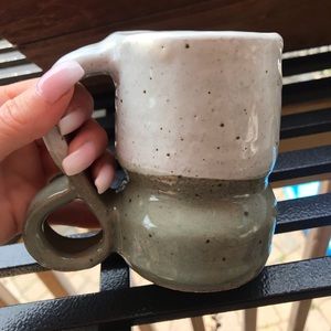 Unique vintage handmade pottery mug.